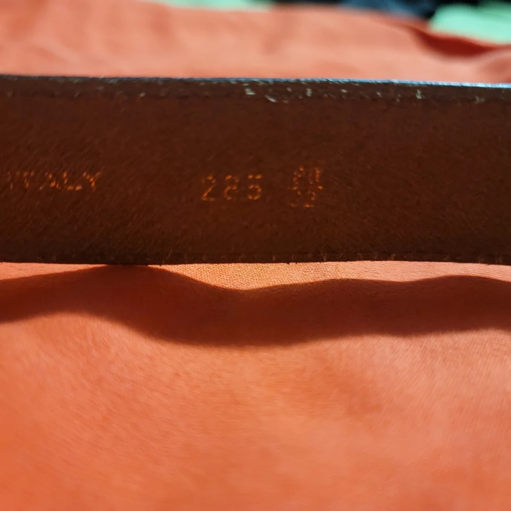 Gianfranco Ferre Red Leather Belt with Gold Accents - Picture 8 of 9